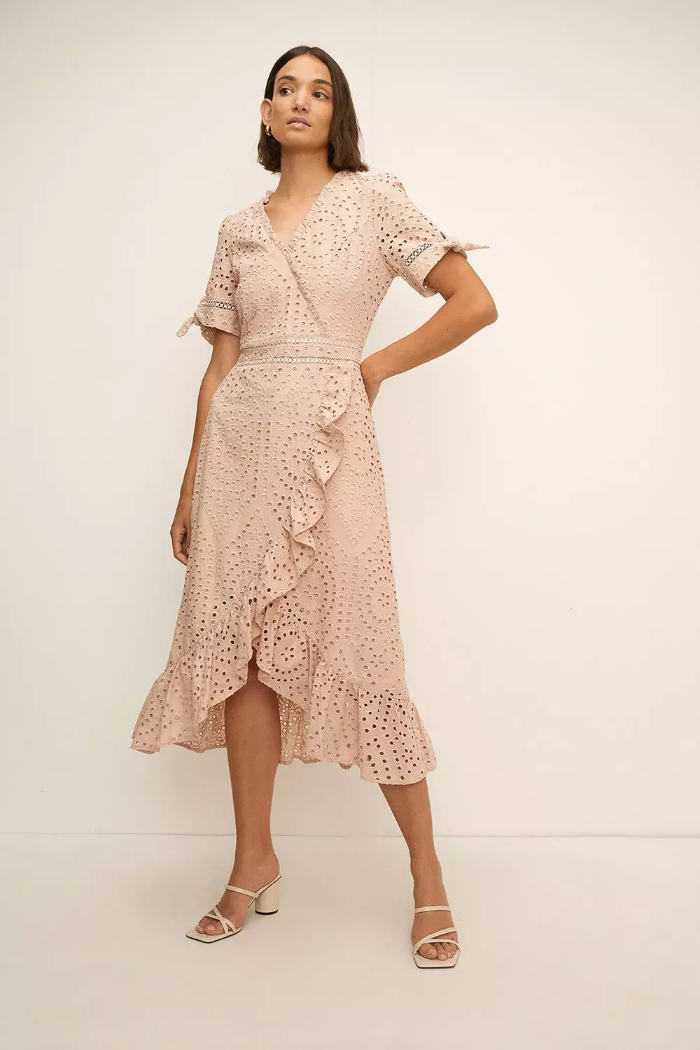 broderie wrap dress